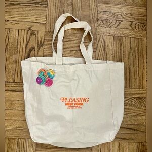 Harry Styles Pleasing EXCLUSIVE 2024 NYC Holiday Pop Up Shop Tote Bag & Buttons